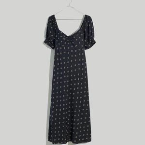 NWT Madewell plus sweetheart puff-sleeve midi dress in stardot